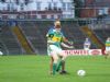 Martin uses his body to gain possession