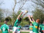 Oliver Duffin contests a high ball